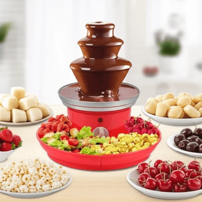 Fuente de Chocolate con Base Giratoria para Frutas y Golosinas: El Centro de Mesa Perfecto para Fiestas, Eventos y Reuniones Familiares – ¡Crea Postres Inolvidables!