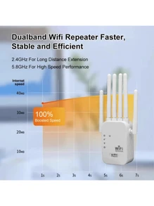 1200/300Mbps WLAN Signal Repeater und Extender - Verstärker zur Verbesserung der Netzwerkreichweite, kompatibel mit führenden Marken, US-Stecker, EU-Stecker, 110V-240V, Netzwerksignal Verstärker | Moderner kabelloser Repeater | Strapazierfähiges weißes Gehäuse