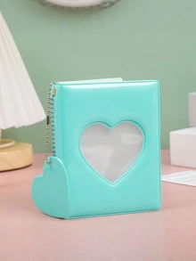 3-Inch Heart Shaped Hollow Photo Card Album, Mini Photo Card Holder, Small Card Collection Book, Women Wallet, Mini Wallet, Card Holder - Multicolor - View 8