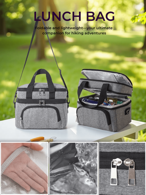 Back To School Insulated Lunch Bag, Foil Thermal Bag, Large Capacity Portable Design, Perfect For Students, Office, Camping, Picnic & Outdoor Travel