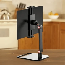 Desktop Monitor Stand, Adjustable 360 ° Rotating Stand, 180 ° Tilting Clamp, 4.7-11-Inch Universal Expandable Monitor Base Stand, Live Streaming Shooting Desktop Phone Tablet Stand, Portable Monitor Suitable For Adjustable Long Arm Foldable Stand, Aluminum Alloy Material
