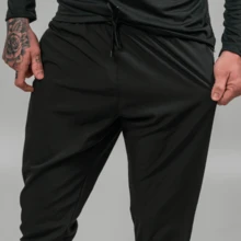 Men's Sports Jogger Pants Dryfit Tactel With Elastane Zipper Pocket Lightweight Training Gym Running - 黑色 - 查看 3