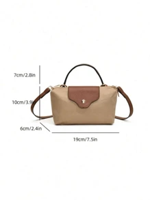 1 pieza Bolso de mano pequeño y cuadrado de moda, bolso de hombro y bandolera versátil y a la moda para mujeres, monedero mini de unicolor que cabe teléfono, monedas, lápiz labial, para uso diario y commuter