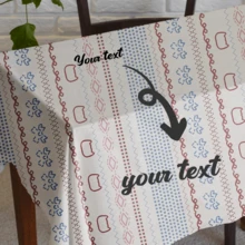 Personalisierte, individualisierte Text-Tischdecke, Streifen, Geometrie, geeignet für Küche, Esszimmer, Hochzeit, Party, Heimdekoration, passend für Vatertag, Muttertag, Halloween, Weihnachten, Heiligabend, Valentinstag, Geburtstage, personalisierte Jahrestage, Erntedankfest
