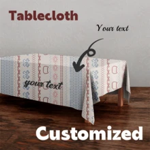 Personalisierte, individualisierte Text-Tischdecke, Streifen, Geometrie, geeignet für Küche, Esszimmer, Hochzeit, Party, Heimdekoration, passend für Vatertag, Muttertag, Halloween, Weihnachten, Heiligabend, Valentinstag, Geburtstage, personalisierte Jahrestage, Erntedankfest