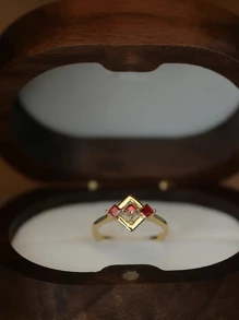 1 Stück eleganter luxuriöser 925 Sterling Silber geometrischer Ring, geeignet als Geschenk für Frauen zu Geburtstag, Feiertagen, Partys, Jahrestag