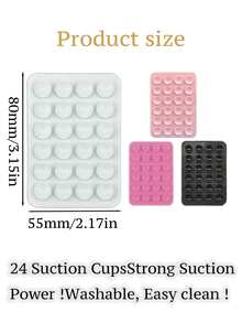 1 个硅胶吸盘手机壳支架、手机吸盘、Octobuddy、粘性手机握把、粘性手机支架，可无缝粘合手机，适用于浴室、厨房、卧室、客厅、餐厅、健身房、汽车、旅行必需品、旅行学校用品、学校用品、假日露营、假日必需品、度假配件、迷你夏季 - 彩色 - 查看 7