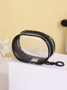 Organizador de cables de PVC transparente, estilo casual, caja de almacenamiento portátil mini para cargador y accesorios de viaje, adecuado para auriculares, cables de datos y cargadores para viajes de vacaciones de verano, actividades al aire libre, artículos esenciales de viaje