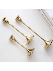 金属烛台套装，桌面婚礼主题烛台，适用于圣诞节、万圣节、复活节、感恩节、家居和酒店装饰 - 油饰（不含蜡烛）