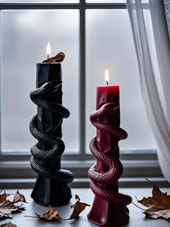 Halloween Serpentine Aromatherapy Candle Home Retro Advanced Atmosphere Creative Holiday Gift Serpentine Column Candle