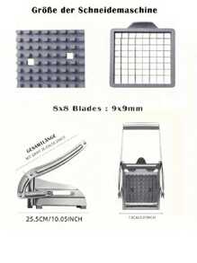 Küchen Gemüseschneider, praktisch und multifunktional, Kartoffel-Würfel-Schneider für Pommes, Edelstahl-Messer, Gemüsereibe, Geburtstagsgeschenke für Frauen, Muttertagsgeschenke, Geschenke für Frauen, Schneidet es in Formen, die Kinder mögen, inklusive austauschbarer Mahlplatten und multifunktionales Küchengeschirr