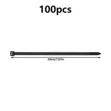 100pcs Cable Ties Black, 100/150/200/250mm Premium Nylon Cable Ties, Heavy Duty Zip Ties Secure Self-Locking Mechanism, For Home, Garden, Office And DIY