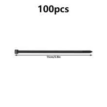 100pcs Cable Ties Black, 100/150/200/250mm Premium Nylon Cable Ties, Heavy Duty Zip Ties Secure Self-Locking Mechanism, For Home, Garden, Office And DIY