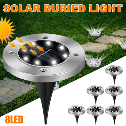 4/8/12x 8LED Solar Burial Light, Solar Ground Lights, For Pathway Garden Yard Lawn Walkway Driveway