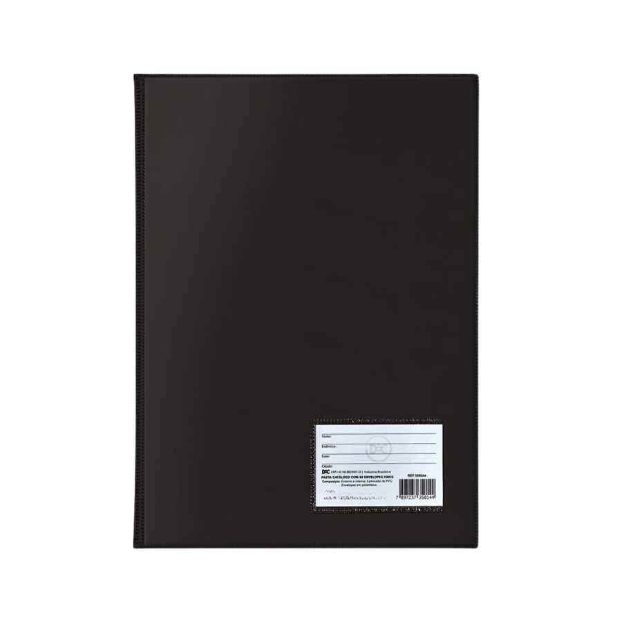 Catalog Folder With 50 Plastic Envelopes All Black DAC