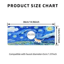 1pc Cute Cats Kitchen Sink Faucet Mat, Quick Drying Splash Guard,Absorbent Rubber,Durable Protector For Kitchen And Bathroom, Fits Faucets With Diameters Under 6cm, 14.96*5.5in,Aesthetics Design