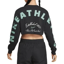 Nike 圆领透气休闲百搭长袖T恤 女款 HV5006-010 - 黑色 - 查看 2