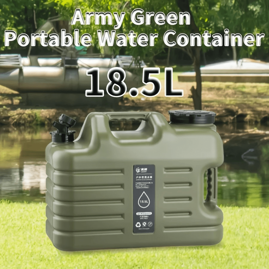 1pc, 4.89gal Portable PC Water Tank With Faucet, Outdoor Camping Drinking Water Storage, Outdoor Water Bucket Portable Tank Container With Faucet For Camping Drinking Water Camping Storage Bucket