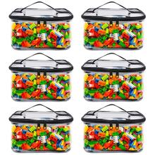 1/3/6pcs Multi-Functional Neutral Air Storage Bag, Simple, For Building Block Puzzle Storage, Portable Transparent Zipper Bag, Transparent, Easy To Clean, Zipper Seal, Durable, Table Game Storage Travel Box, Manual Pocket And Handle Black, Christmas, New Year's Gift, Winter Storage, Male Gift Must