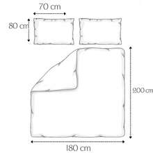 3件套100%纯棉被套和枕套套装，适合所有季节