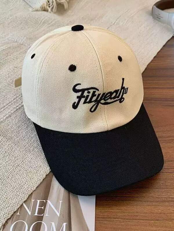 1pc Multicolor Letter Embroidered Baseball Cap, Soft Crown Retro Style Snapback