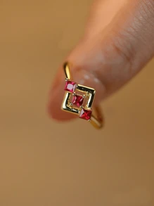 1 Stück eleganter luxuriöser 925 Sterling Silber geometrischer Ring, geeignet als Geschenk für Frauen zu Geburtstag, Feiertagen, Partys, Jahrestag