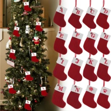 Knit Monogram Christmas Stockings,Christmas Stockings Small Xmas English Letters Hanging Stockings Christmas Socks Double Sided Fireplace Hanging Stockings For Christmas Party Decoration New Year Party Gift Favors Supplies,Personalized Initial Christmas Stocking, Family Holiday Xmas Party Decor Home Decor Christmas Decorations Room Decor Winter