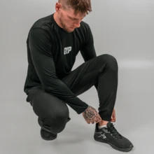 Men's Sports Jogger Pants Dryfit Tactel With Elastane Zipper Pocket Lightweight Training Gym Running - 黑色 - 查看 2