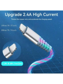 LED 背光快充线，编织耐用 USB 转 Lightning 接口，适用于 14/13/12/11/10 系列 - 居家、办公、旅行、圣诞礼物/家庭礼物的理想之选 - 玫紅色[for iphone] - 查看 10