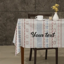 Personalisierte, individualisierte Text-Tischdecke, Streifen, Geometrie, geeignet für Küche, Esszimmer, Hochzeit, Party, Heimdekoration, passend für Vatertag, Muttertag, Halloween, Weihnachten, Heiligabend, Valentinstag, Geburtstage, personalisierte Jahrestage, Erntedankfest