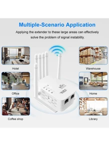 1200/300Mbps WLAN Signal Repeater und Extender - Verstärker zur Verbesserung der Netzwerkreichweite, kompatibel mit führenden Marken, US-Stecker, EU-Stecker, 110V-240V, Netzwerksignal Verstärker | Moderner kabelloser Repeater | Strapazierfähiges weißes Gehäuse