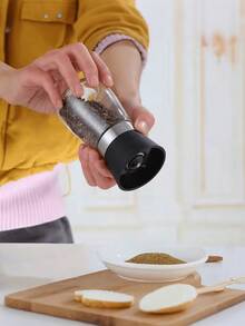 1 件可调节陶瓷芯黑胡椒研磨器和盐研磨器 - 手动香料研磨器、香料和胡椒瓶，适用于户外露营、帐篷旅行、徒步旅行、烧烤和家庭厨房 - 无绳便携式玻璃炊具，颜色随机 - 彩色 - 查看 9