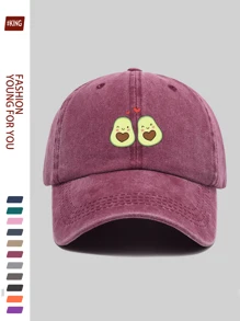 1 Coppia di cappellini da baseball regolabili con stampa di avocado, design alla moda unisex, cappelli urbani comodi e traspiranti, adatti per coppie, uso all'aperto, quotidiano, multistaigione, regalo per famiglia, amici, partner