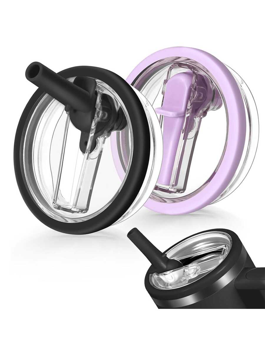 1 件 40 盎司杯用翻盖吸管杯盖，防溢防溅杯盖，可重复使用杯盖，可更换杯盖翻盖吸管盖，适合旅行者的吸管盖替换件（多色）