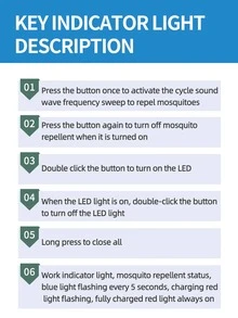便携式驱蚊器，佩戴舒适，非化学电子声波驱蚊器，适合户外活动，电池供电