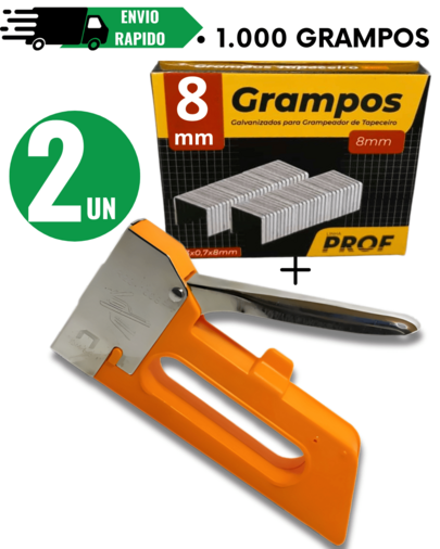 KIT GRAMPREADOR DE TAPECEIRO ALTA PRESSÃO MANUAL + GRAMPOS