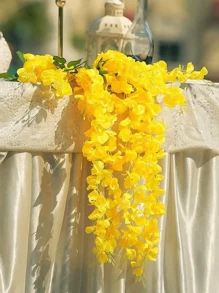 50 PIEZAS Guirnalda colgante de flores de seda de Wisteria artificial, decoración floral colgante perfecta para bodas, fiestas, cumpleaños, Navidad y hogares