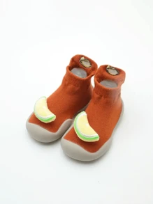 1 Pair Cartoon Fruit Series Baby Anti-Slip Indoor Socks, Toddler Boys Girls Socks