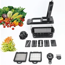 14-In-1 Vegetable Chopper With Stainless Steel Blades - Multi-Functional Onion Chopper, Mandoline Slicer, Food Chopper, Kitchen Tool Set, Essential Kitchen Utensils And Tools