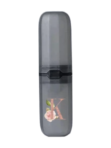 1pc Personalized Letter - & - Flower Toothbrush Case, A - Z Initials Customizable Travel Organizer, Keep Your Toothbrush Clean And Anytime, Anywhere! Travel Toothbrush Holder, Portable Toothbrush Cup Cover, Suitable For Travel, Camping, Business Travel And School, Multi-Purpose Toothbrush Cup,Hygienic Storage For Toothbrushes/Oral Care, Must - Have For Travel Enthusiasts & Personalized Style Lovers,Back To School,College Essentials - Black - View 11