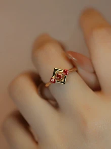 1 Stück eleganter luxuriöser 925 Sterling Silber geometrischer Ring, geeignet als Geschenk für Frauen zu Geburtstag, Feiertagen, Partys, Jahrestag