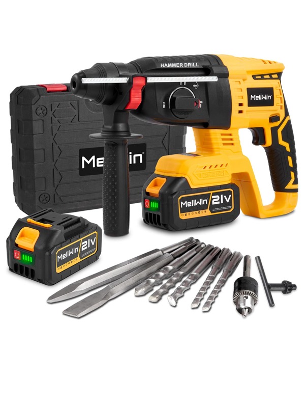 Yofidra Cordless Rotary Hammer Drill,SDS DRILL,Electric Brushless Hammer,Impact Drill