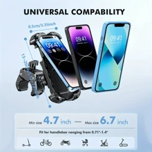 [1s Lock][Protezione] Supporto per telefono da moto/bici aggiornato, supporto per manubrio della bicicletta rotante a 360°, adatto per telefoni cellulari da 4,7-6,8 pollici, organizer per donne, elementi essenziali da viaggio, articoli per il ritorno a scuola, articoli per il dormitorio