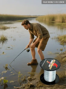 Línea de pesca trenzada de 300M/11811 pulgadas con larga distancia de tiro, línea principal, sin estiramiento, 6-100 LB