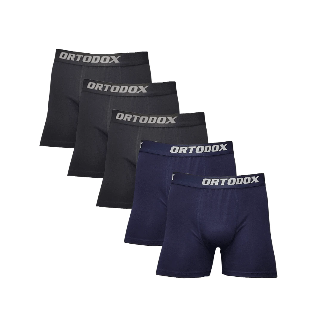 ORTODOX Cueca Boxer Cotton Kit com 5 Plus Size Algodão com Elastano Fio 30.1 - Transparente - Visão 1