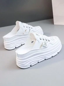 [ Thick Soled And Tall Series ] Spring Break 2025 New Women's Casual Shoes, Women's Thick Soled Shoes, White Shoes, Comfortable Sports Shoes, Height Increase By 5cm, Party Shoes, Suitable For Short Women's Sports Style