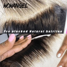 WOWANGEL 14-22 Inch Water Wave Remy Human Hair Lace Frontal (For Women Only) 13x4 Lace Frontal (Transparent Lace Frontal Only, Real Hair, High Definition Lace, Pre-Plucked)