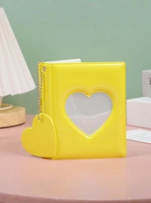 3-Inch Heart Shaped Hollow Photo Card Album, Mini Photo Card Holder, Small Card Collection Book, Women Wallet, Mini Wallet, Card Holder - Multicolor - View 9