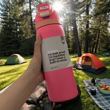 Owall'a 32oz Stainless Steel Insulated Cup, Cold Cup, Special Car Cup, Coffee Cup - Màu Hoa hồng đỏ - Xem 4