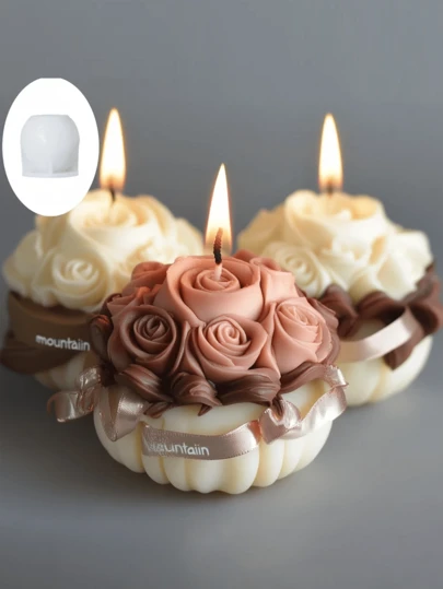 1 pieza Molde de silicona elegante con diseño de rosa de polímero - Hecho de silicona duradera y fácil de desmoldar, con un diseño único de rosa de polímero, es adecuado para amantes del arte artesanal, hacer regalos festivos y crear un ambiente romántico.